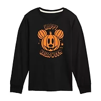 Disney Collection Little & Big Kid Boys Crew Neck Long Sleeve Mickey Mouse Graphic T-Shirt