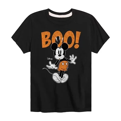 Disney Collection Little & Big Kid Unisex Crew Neck Short Sleeve Mickey Mouse Graphic T-Shirt