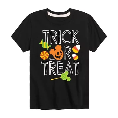 Disney Collection Little & Big Kid Unisex Crew Neck Short Sleeve Mickey Mouse Graphic T-Shirt