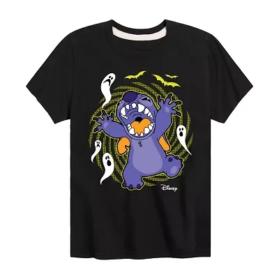 Disney Collection Little & Big Kid Boys Crew Neck Short Sleeve Lilo Stitch Graphic T-Shirt