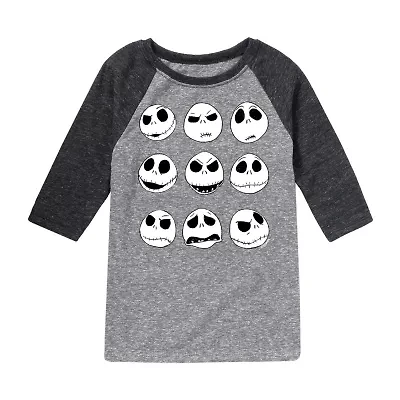 Disney Collection Little & Big Kid Girls Crew Neck 3/4 Sleeve Nightmare Before Christmas Graphic T-Shirt