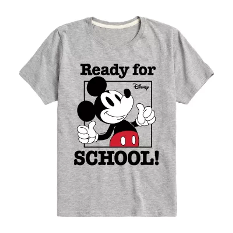 Disney Collection Little & Big Kid Boys Crew Neck Short Sleeve Mickey Mouse Graphic T-Shirt