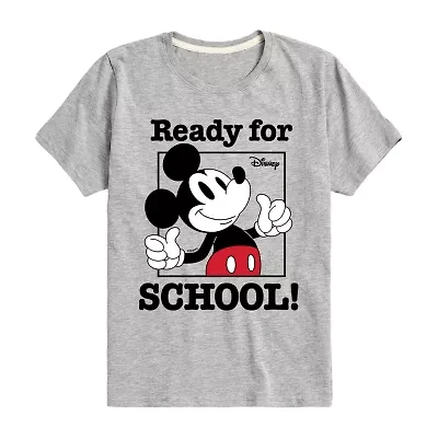 Disney Collection Little & Big Kid Boys Crew Neck Short Sleeve Mickey Mouse Graphic T-Shirt