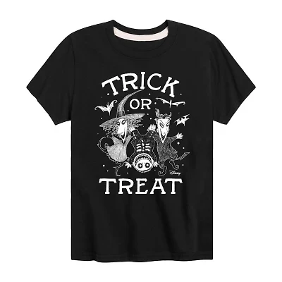 Disney Collection Little & Big Kid Unisex Crew Neck Short Sleeve Nightmare Before Christmas Graphic T-Shirt