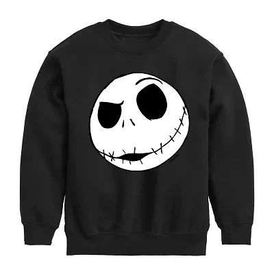 Disney Collection Little & Big Kid Unisex Crew Neck Fleece Long Sleeve Nightmare Before Christmas Sweatshirt