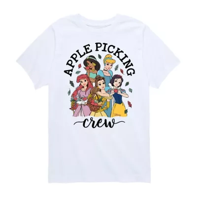 Disney Collection Little & Big Kid Girls Crew Neck Short Sleeve Princess Graphic T-Shirt