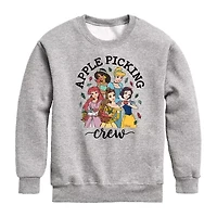 Disney Collection Little & Big Kid Girls Crew Neck Fleece Long Sleeve Princess Sweatshirt