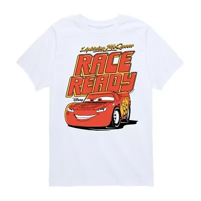 Disney Collection Little & Big Kid Boys Crew Neck Short Sleeve Regular Fit Cars Graphic T-Shirt