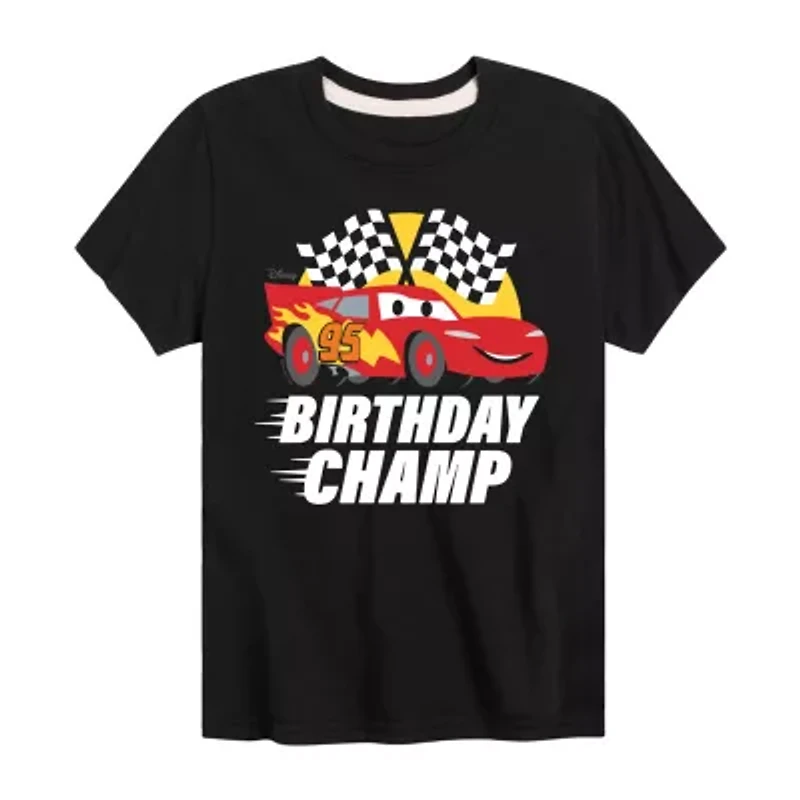 Disney Collection Little & Big Kid Boys Crew Neck Short Sleeve Cars Graphic T-Shirt