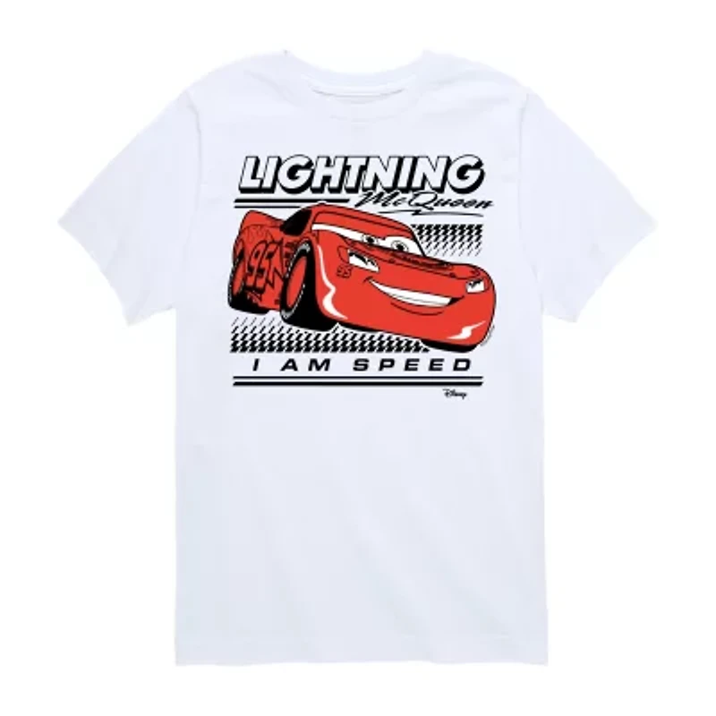 Disney Collection Little & Big Kid Boys Crew Neck Short Sleeve Cars Graphic T-Shirt