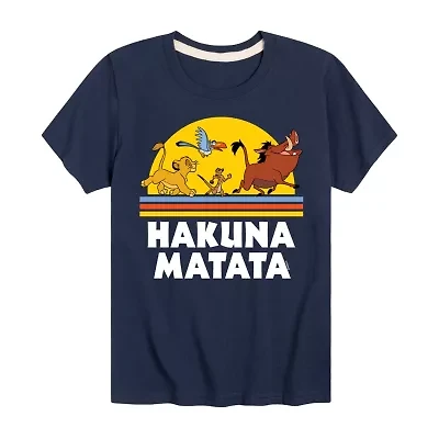Disney Collection Little & Big Kid Boys Crew Neck Short Sleeve The Lion King Graphic T-Shirt