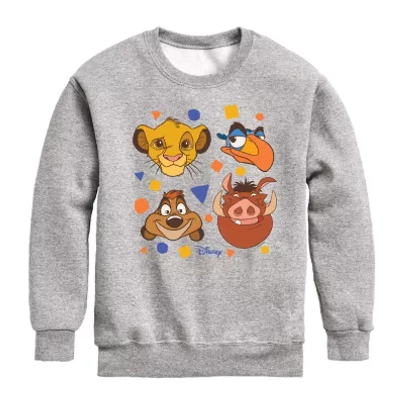 Disney Collection Little & Big Kid Unisex Crew Neck Long Sleeve The Lion King Graphic T-Shirt