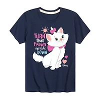 Disney Collection Little & Big Kid Girls Crew Neck Short Sleeve Marie The Aristocats Graphic T-Shirt
