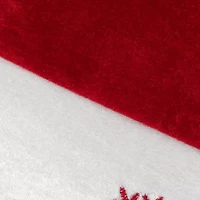 19'' Red and White Velvet Embroidered Snowflake Christmas Stocking