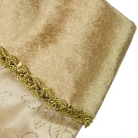 20'' Gold Glittered Poinsettia Christmas Stocking