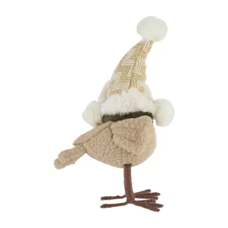 9'' Left Facing Standing Bird in Winter Apparel Christmas Figure