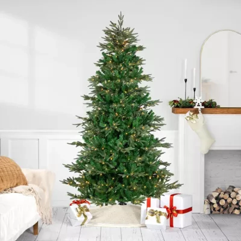 7.5' Pre-Lit Hudson Fir Artificial Christmas Tree  Warm White LED Lights