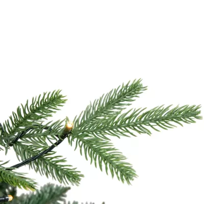 6.5' Pre-Lit Juniper Pine Artificial Christmas Tree  Warm White LED Lights