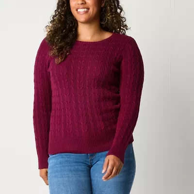 St. John's Bay Tall Womens Crew Neck Long Sleeve Pullover Sweater