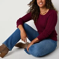 St. John's Bay Tall Womens Crew Neck Long Sleeve Pullover Sweater