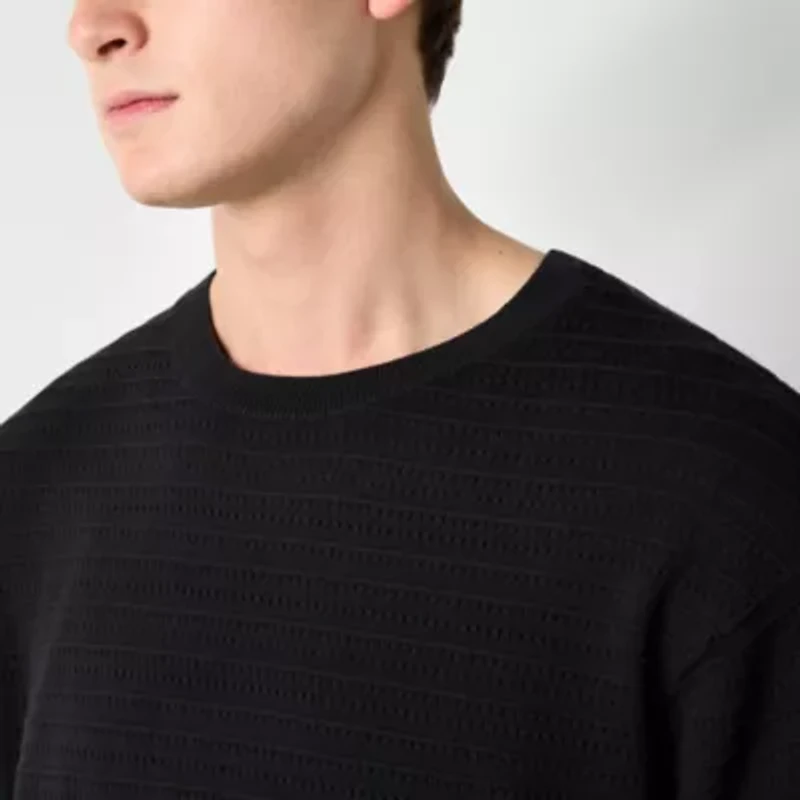 Arizona Big and Tall Mens Crew Neck Short Sleeve Pullover Sweater