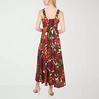 Sam And Jess Womens Sleeveless Floral Petite Maxi Dress