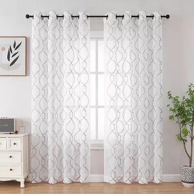 Avondale Grommet Top Sheer Single Curtain Panel