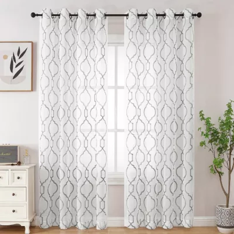 Avondale Grommet Top Sheer Single Curtain Panel
