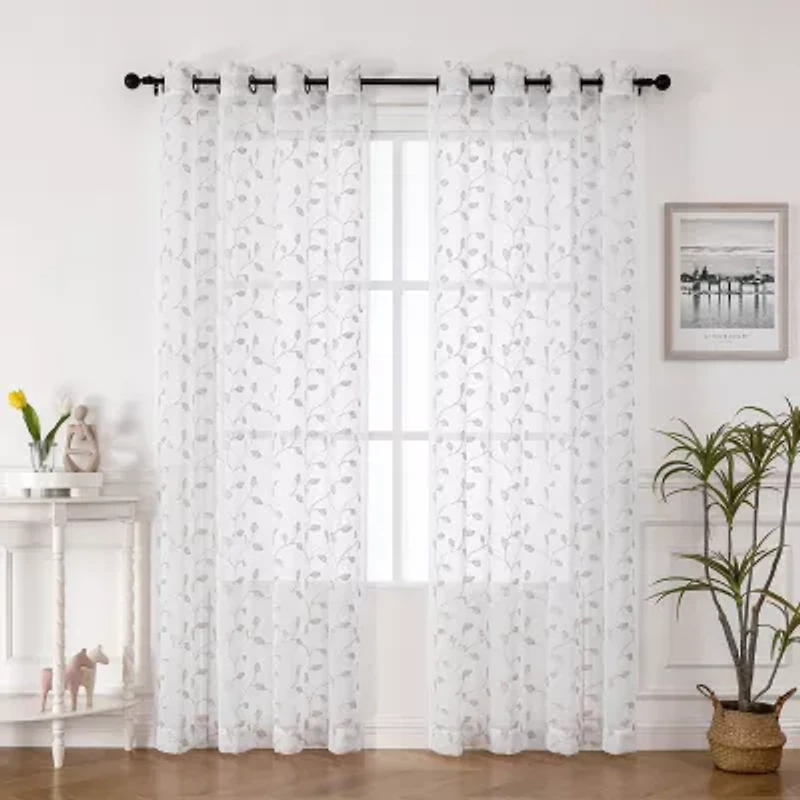 Elberon Grommet Top Sheer Single Curtain Panel