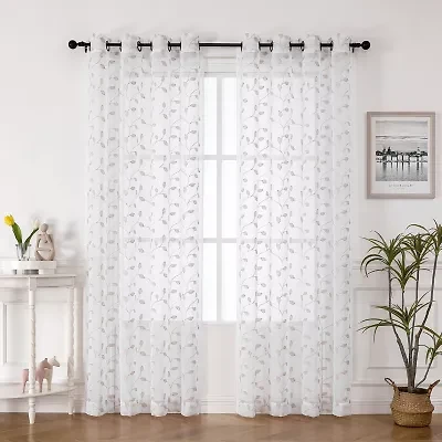 Elberon Grommet Top Sheer Single Curtain Panel