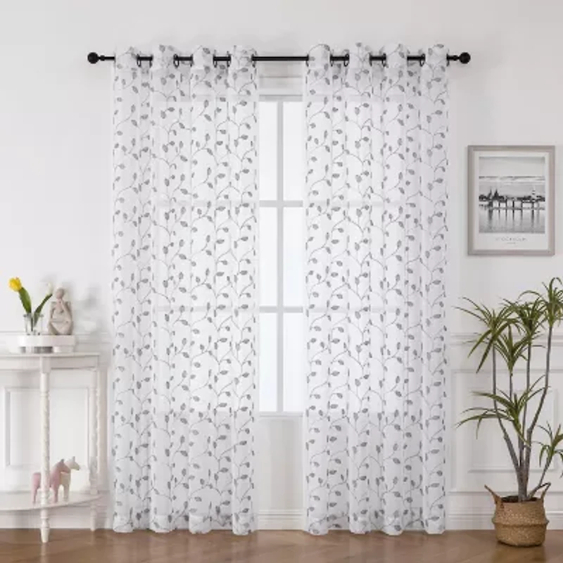 Elberon Grommet Top Sheer Single Curtain Panel