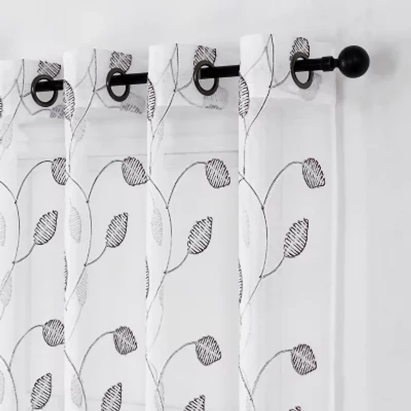 Florence Grommet Top Sheer Single Curtain Panel