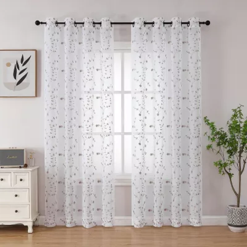 Joda Grommet Top Sheer Single Curtain Panel