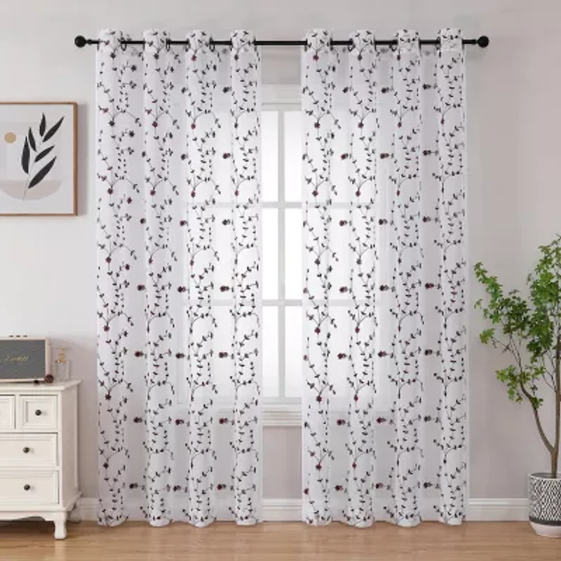 Joda Grommet Top Sheer Single Curtain Panel