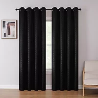Regal Home Tobias Embossed Grommet Top Blackout Single Curtain Panel