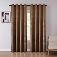 Regal Home Tobias Embossed Grommet Top Blackout Single Curtain Panel