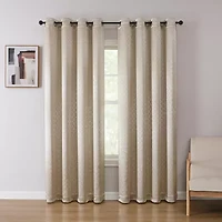 Regal Home Tobias Embossed Grommet Top Blackout Single Curtain Panel