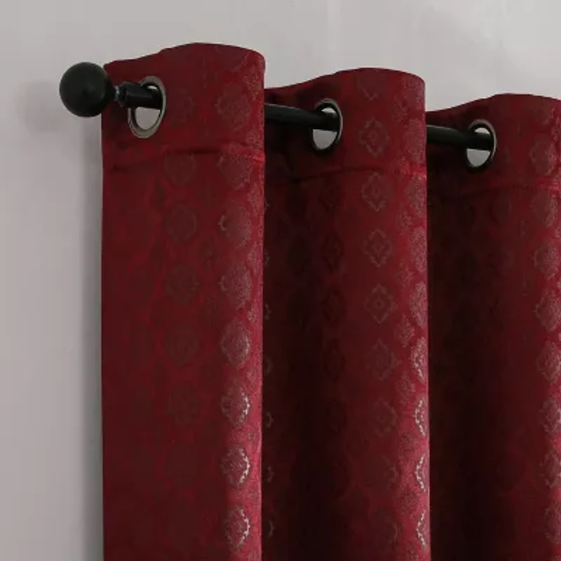 Regal Home Tobias Embossed Grommet Top Blackout Single Curtain Panel