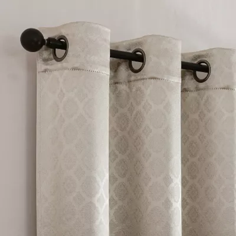 Regal Home Tobias Embossed Grommet Top Blackout Single Curtain Panel