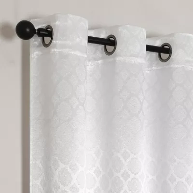 Regal Home Tobias Embossed Grommet Top Blackout Single Curtain Panel