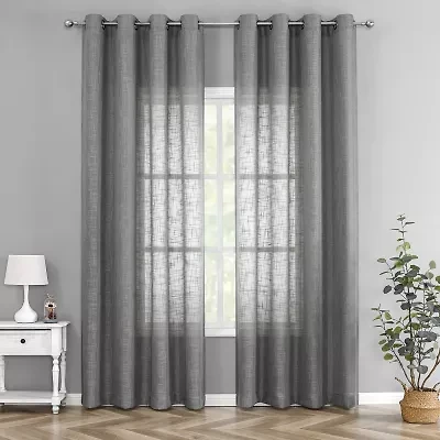 Tranquility Grommet Top Sheer Single Curtain Panel