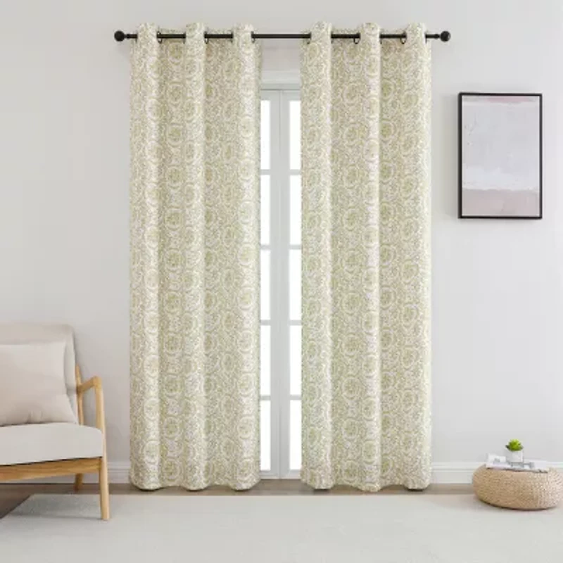 Regal Home Norwood Printed Grommet Top Blackout Set of 2 Curtain Panel
