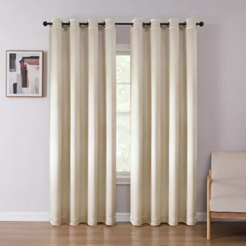Regal Home Ashby Grommet Top Embossed Blackout Single Curtain Panel