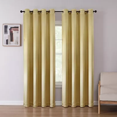 Regal Home Ashby Grommet Top Embossed Blackout Single Curtain Panel