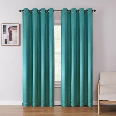 Regal Home Ashby Grommet Top Embossed Blackout Single Curtain Panel