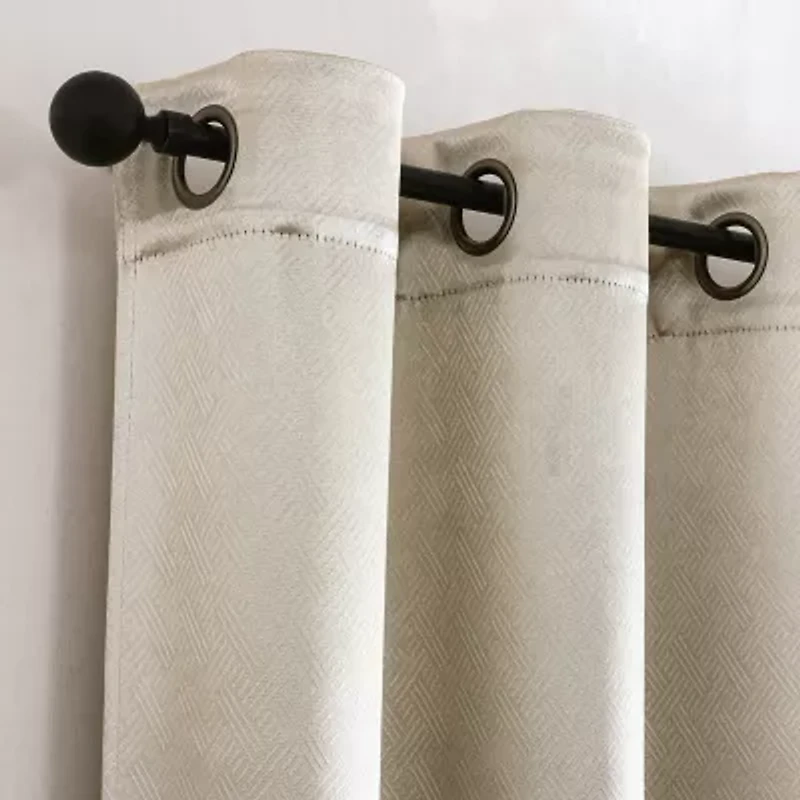 Regal Home Ashby Grommet Top Embossed Blackout Single Curtain Panel