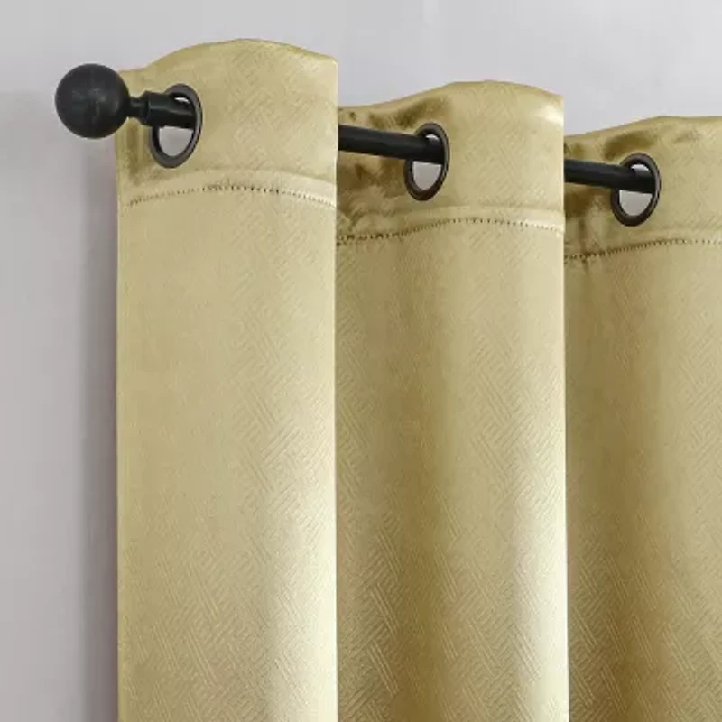 Regal Home Ashby Grommet Top Embossed Blackout Single Curtain Panel