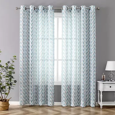 Tranquility Grommet Top Sheer Single Curtain Panel
