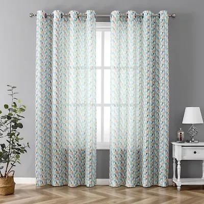 Tranquility Grommet Top Sheer Single Curtain Panel