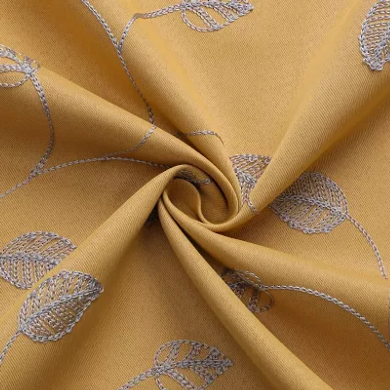 Aurora Grommet Top Embroidered Blackout Single Curtain Panel